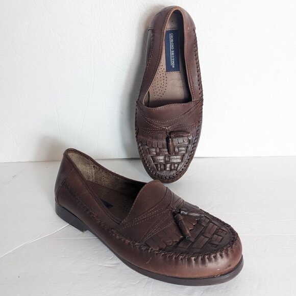 Giorgio Brutini Bartell Loafer Size 9 Wide Tassel Woven Comfort Leather Shoe - Picture 9 of 9